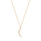 14kt Gold Stargazer Natural Diamond Moon Necklace